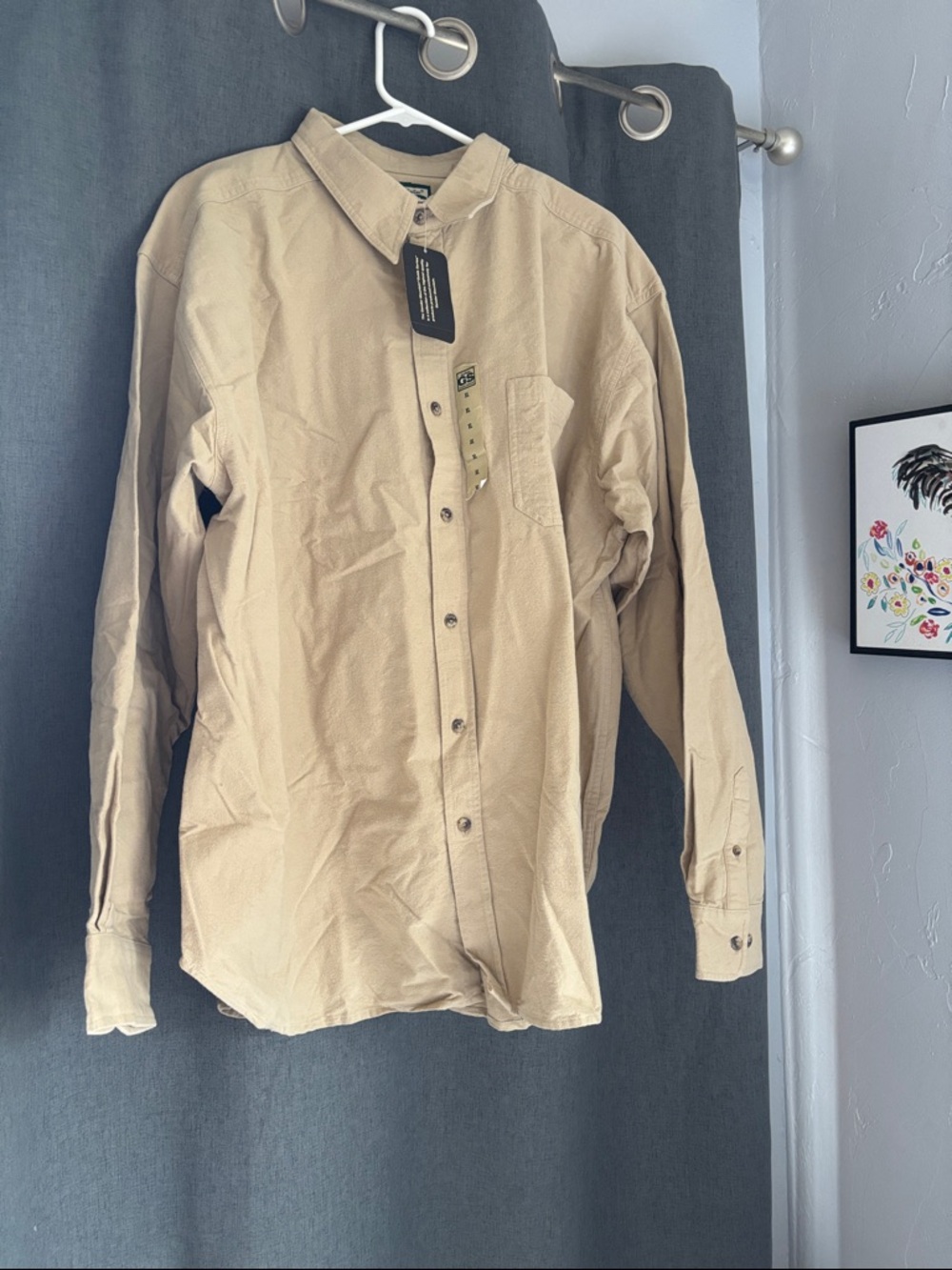 Gander Mountain Beige Long-Sleeve Button-Down Shirt